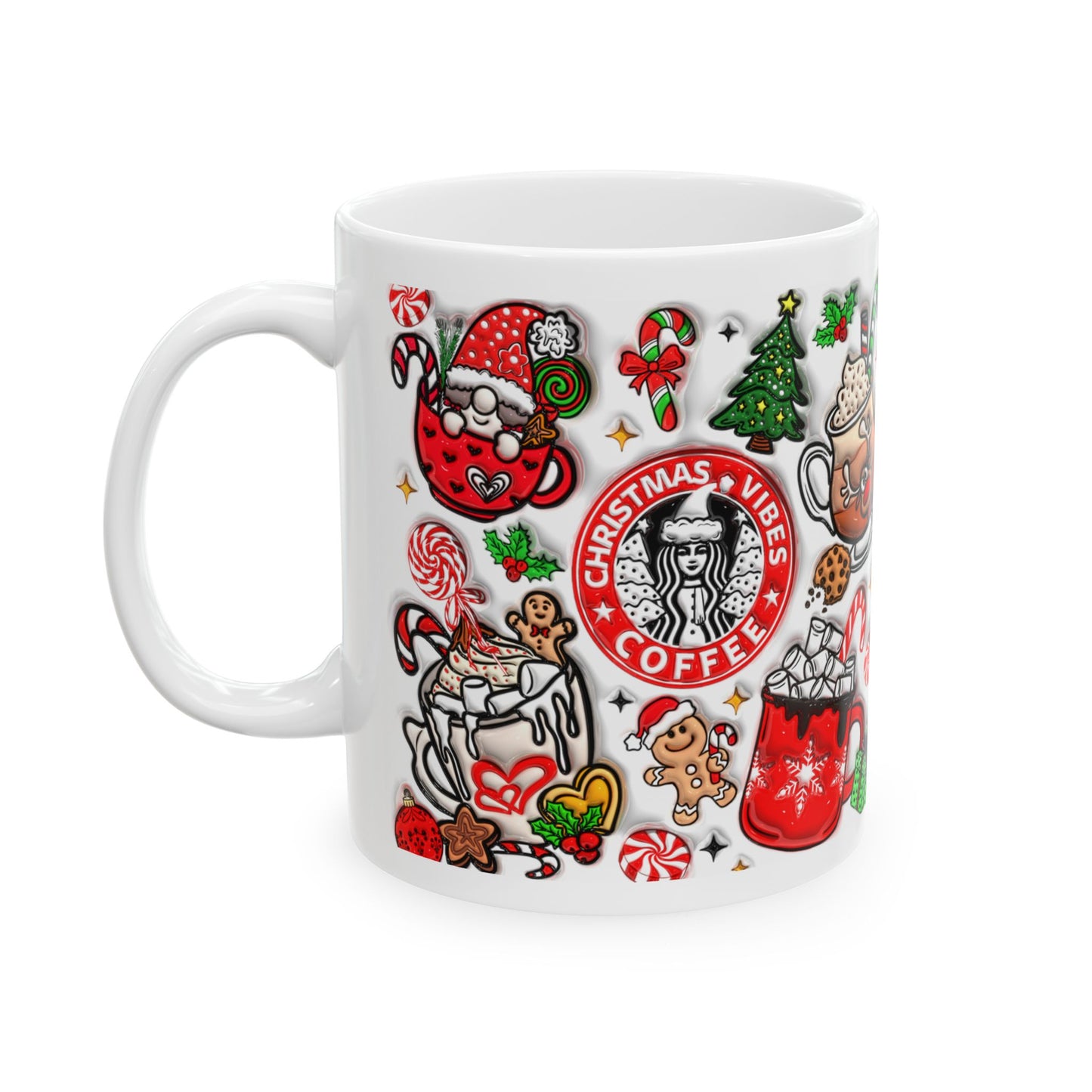 Christmas Vibes 3D Doodle Mug - Let There Be Cute