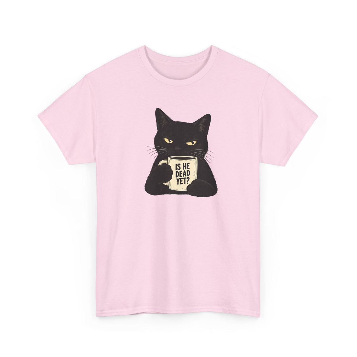 Is He Dead Yet? Funny Black Cat T-Shirt - Let There Be Cute
