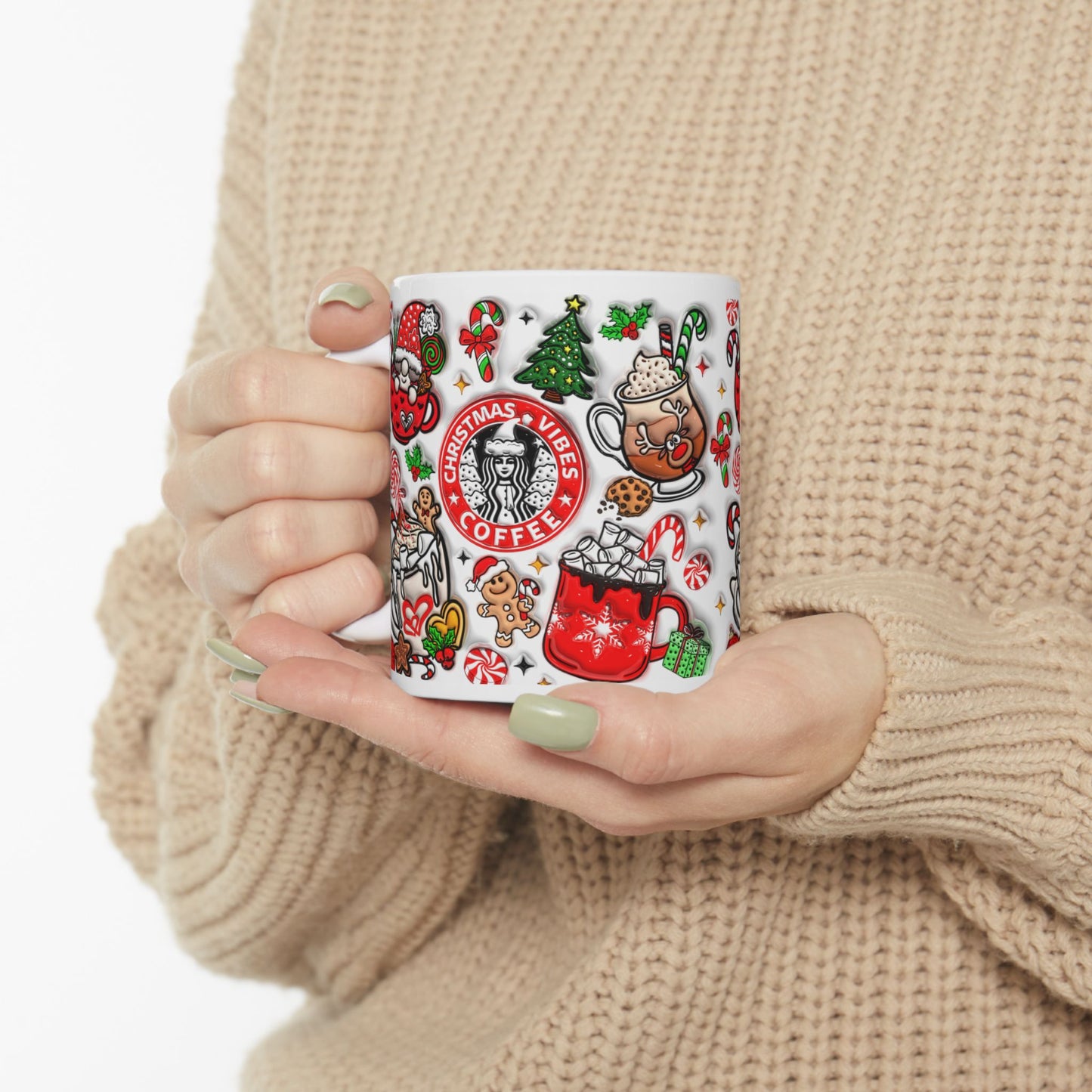 Christmas Vibes 3D Doodle Mug - Let There Be Cute