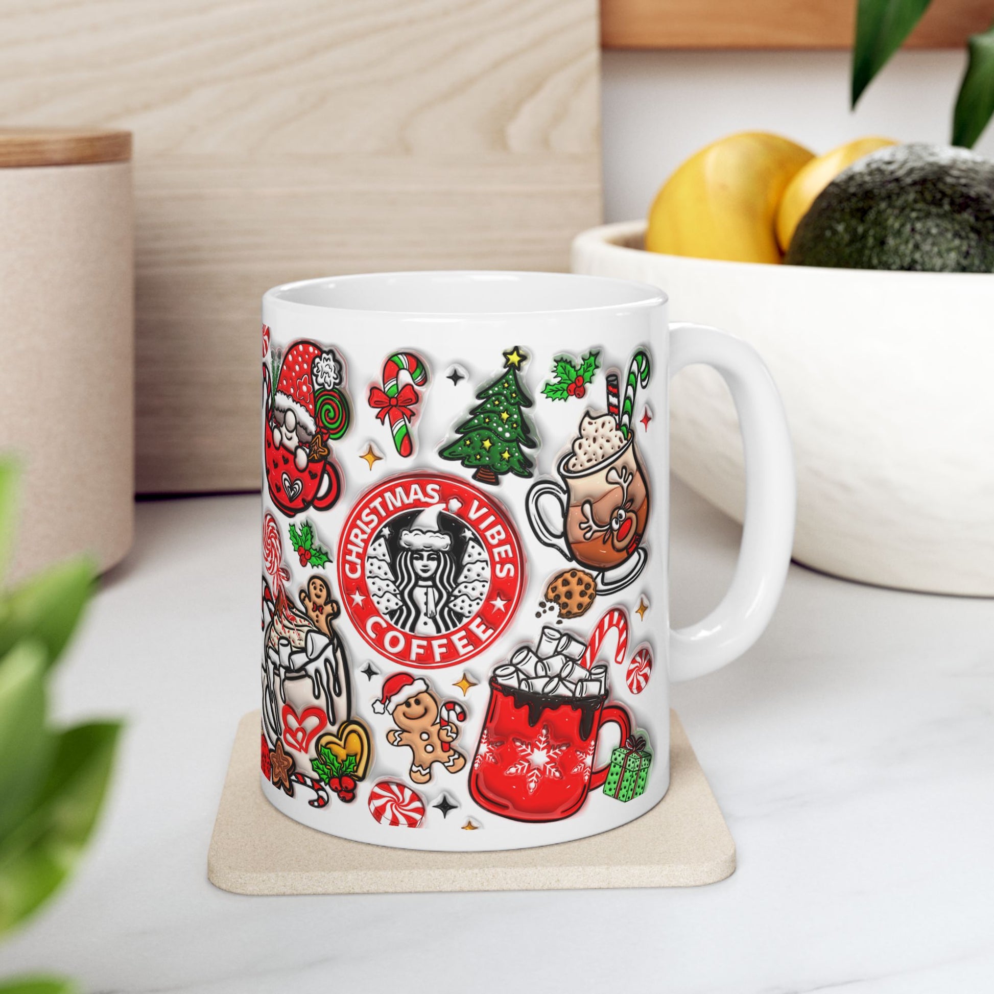 Christmas Vibes 3D Doodle Mug - Let There Be Cute