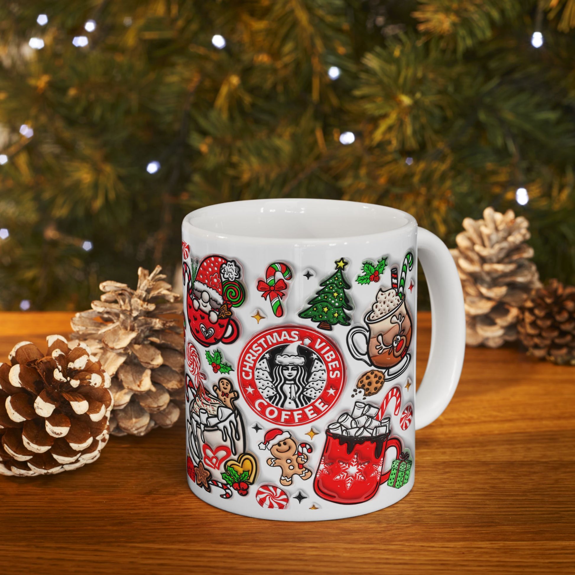 Christmas Vibes 3D Doodle Mug - Let There Be Cute