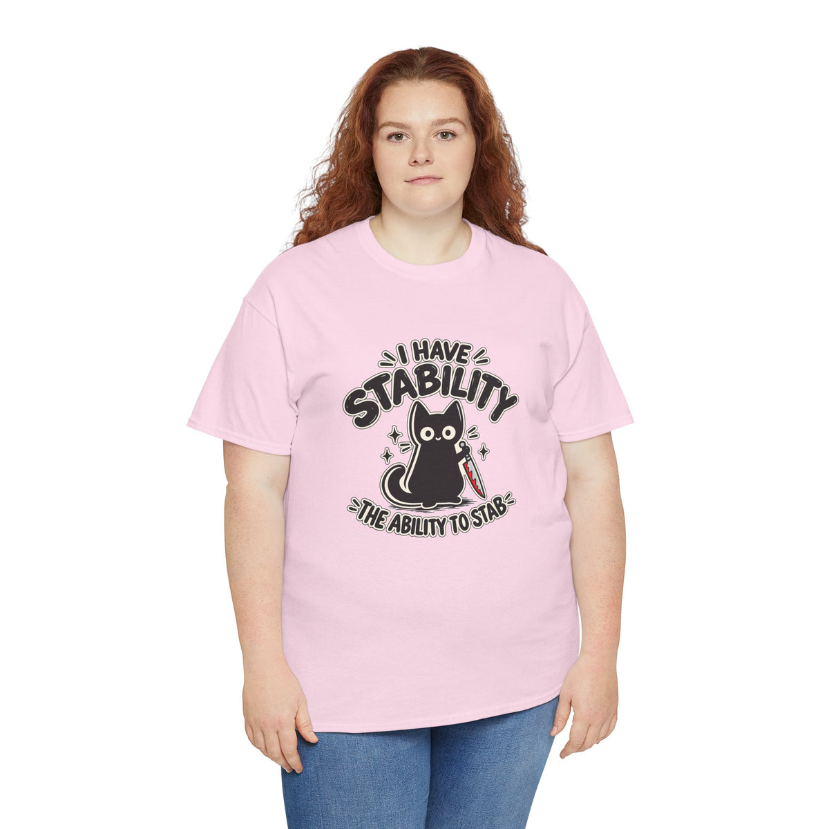 Stabby Tabby “I Have Stability” Funny Cat T-Shirt - Let There Be Cute