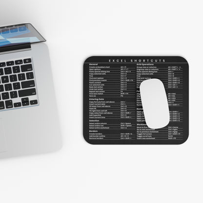 Microsoft Excel Shortcut Cheat Sheet Mousepad