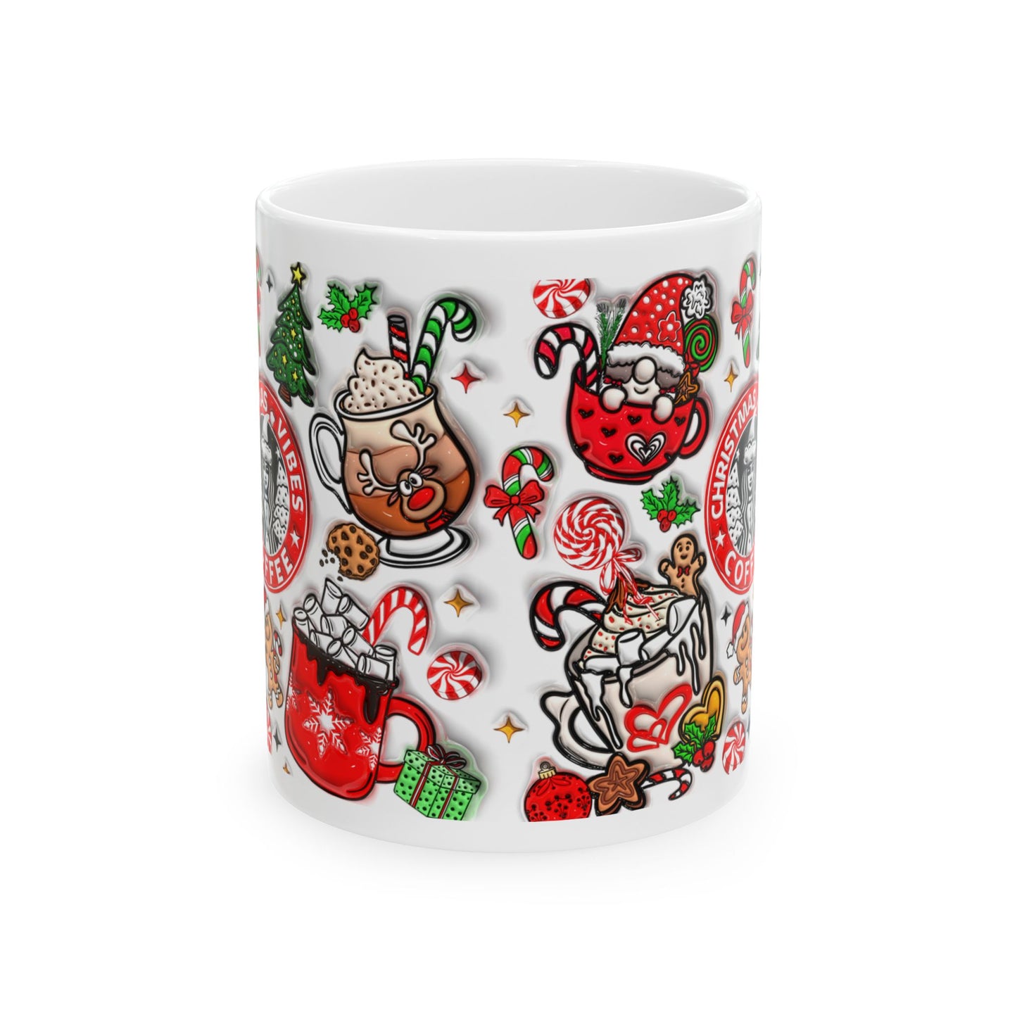 Christmas Vibes 3D Doodle Mug - Let There Be Cute
