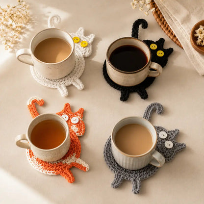 Cat Butt Coasters - Shameless Crochet Drink Coasters