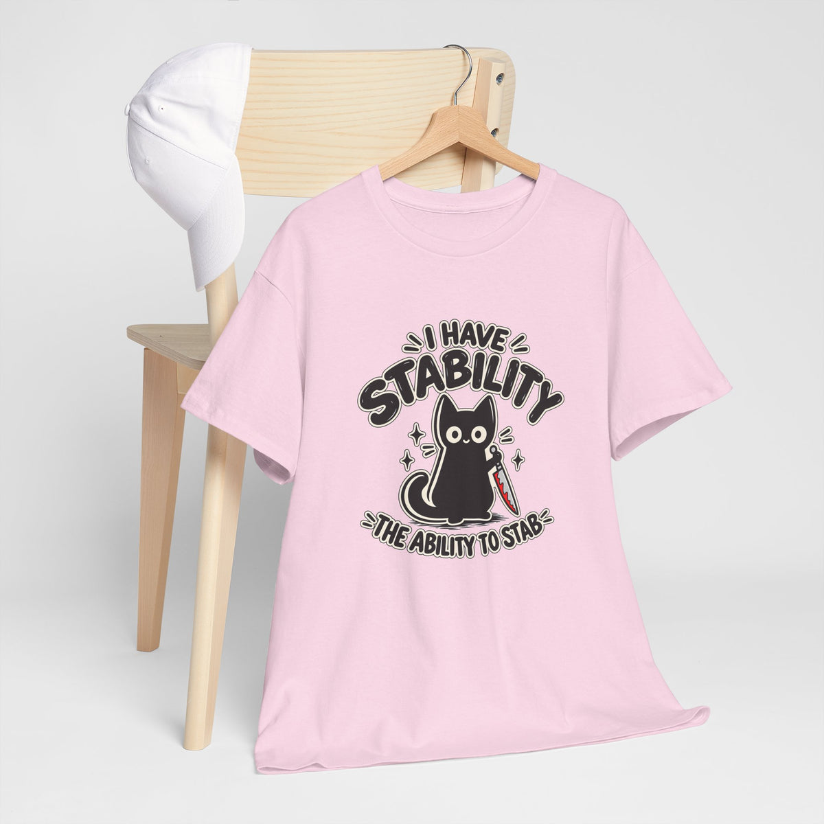 Stabby Tabby “I Have Stability” Funny Cat T-Shirt - Let There Be Cute