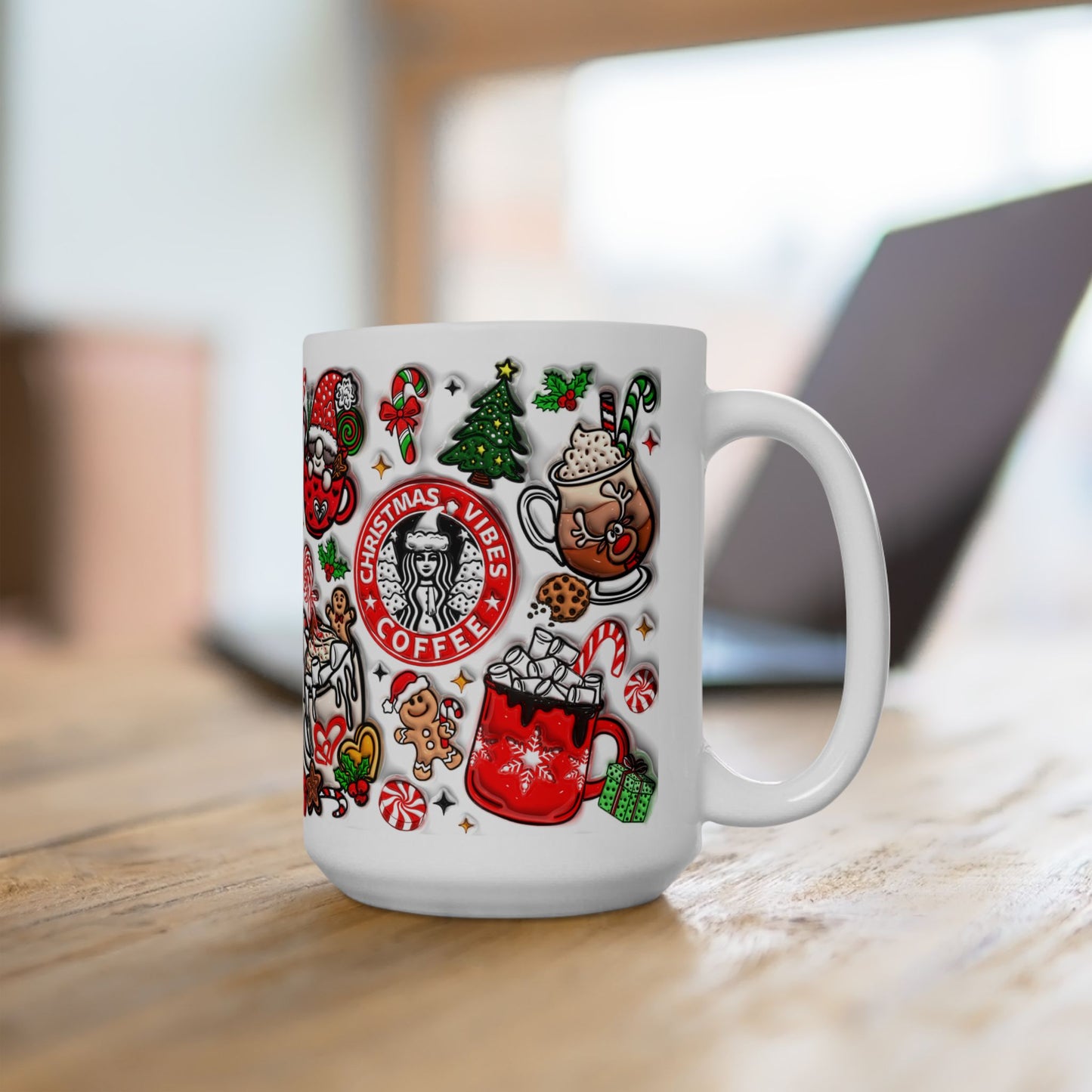 Christmas Vibes 3D Doodle Mug - Let There Be Cute