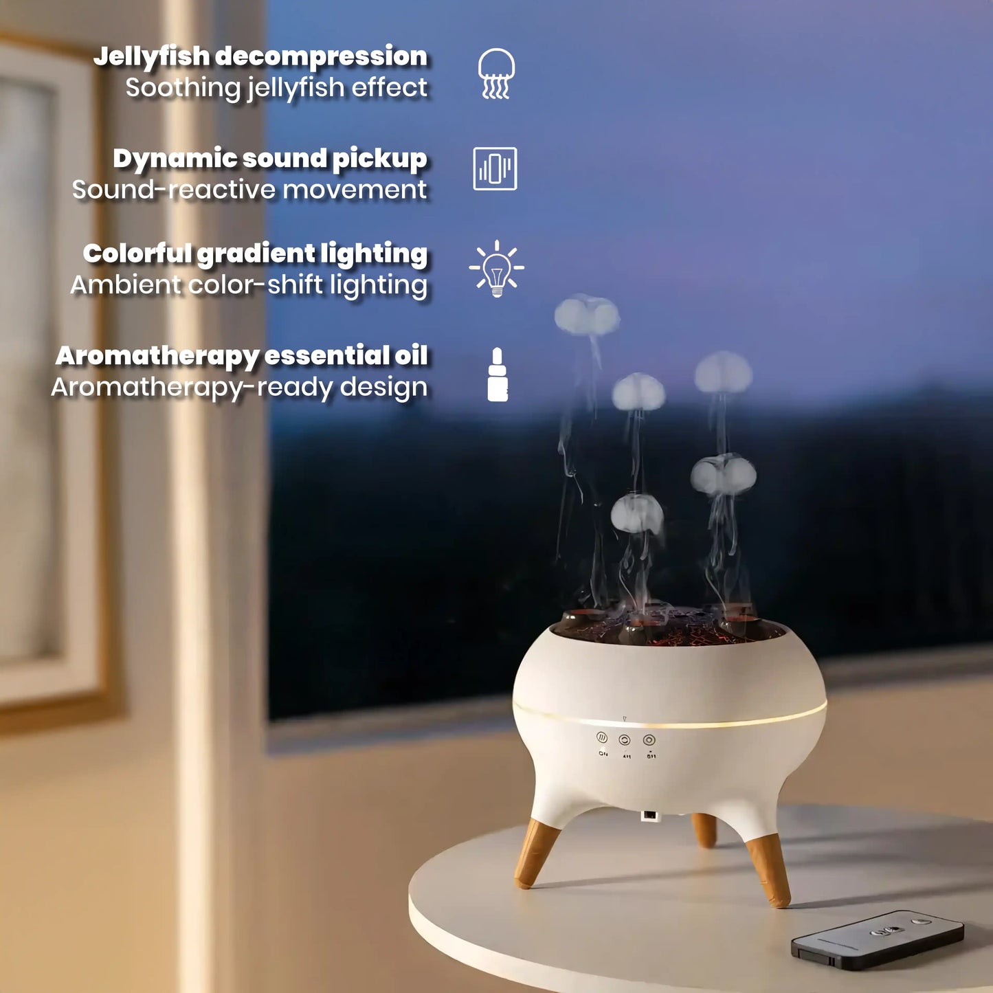 Dream Float Jellyfish Diffuser – Color-Changing Night Light & Room Humidifier
