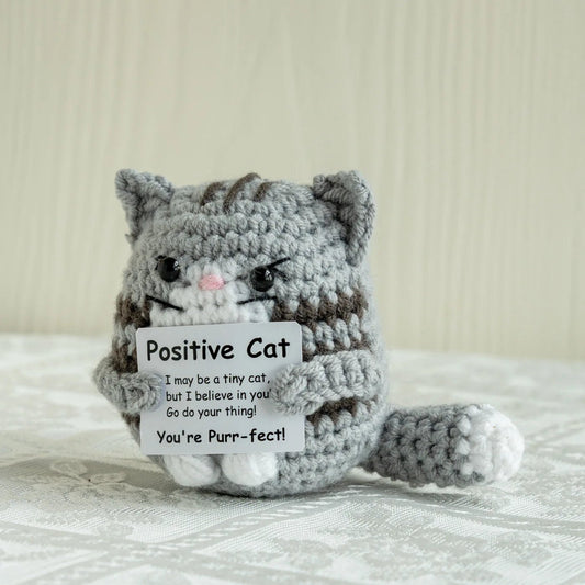 Pocket Positivity Plushie – Handmade Crochet Animal with Uplifting Message - Let There Be Cute