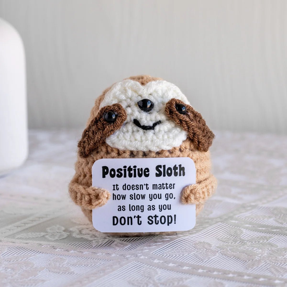 Pocket Positivity Plushie – Handmade Crochet Animal with Uplifting Message - Let There Be Cute