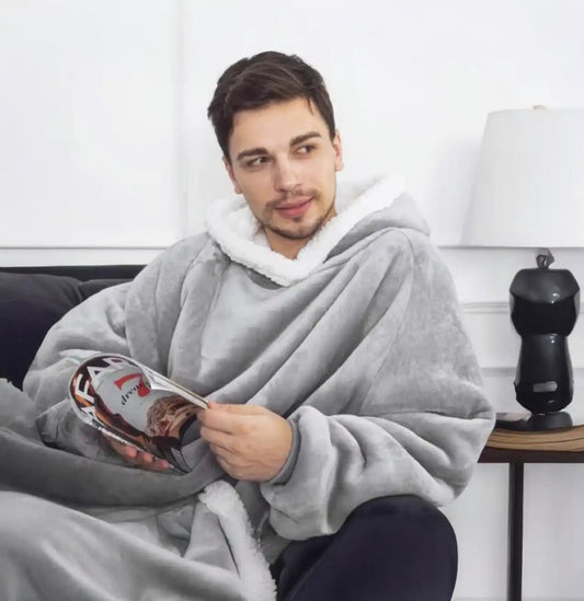 Snuggle Shell Giant Blanket Hoodie – Cozy Oversized Winter Fleece with Sleeves - Let There Be Cute