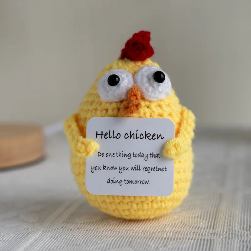 Pocket Positivity Plushie – Handmade Crochet Animal with Uplifting Message - Let There Be Cute
