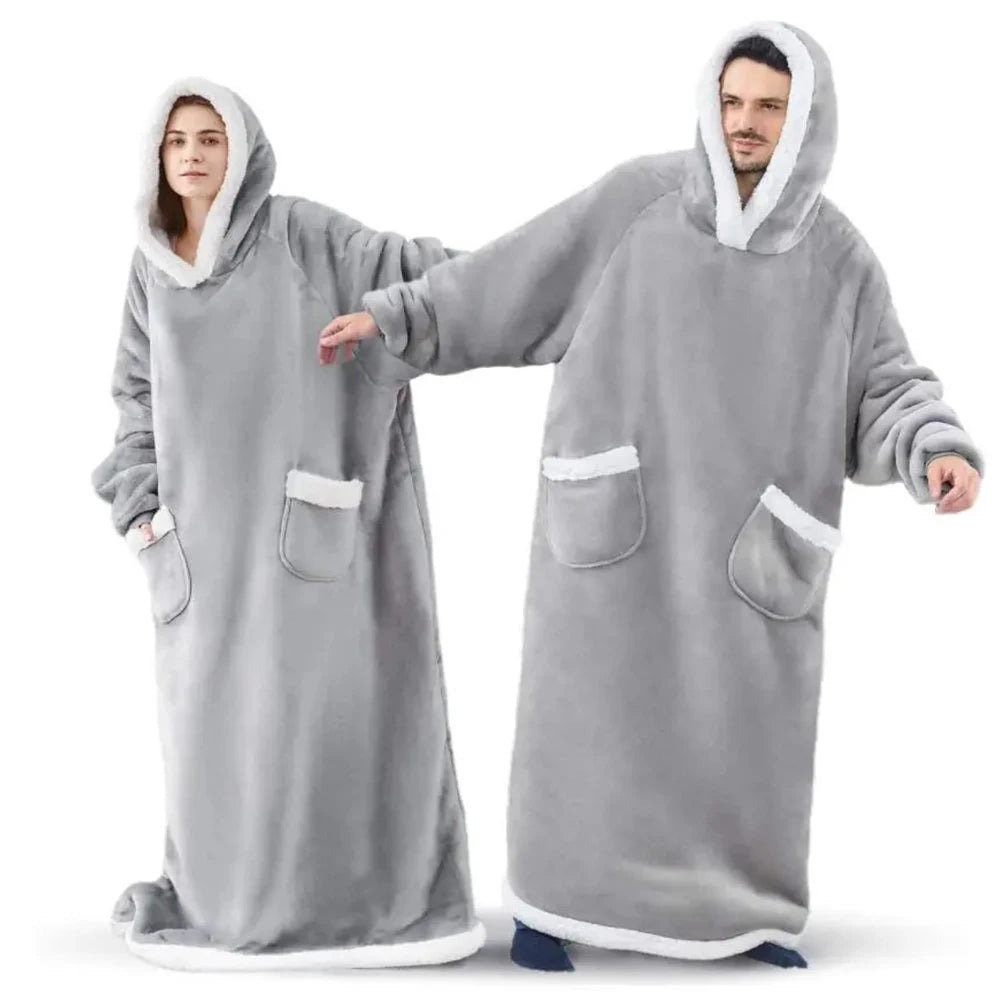 Snuggle Shell Giant Blanket Hoodie – Cozy Oversized Winter Fleece with Sleeves - Let There Be Cute