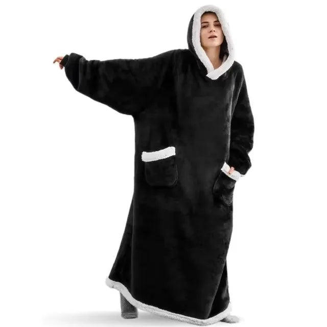 Snuggle Shell Giant Blanket Hoodie – Cozy Oversized Winter Fleece with Sleeves - Let There Be Cute