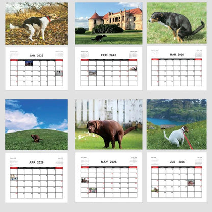 Dogs Pooping in Beautiful Places – 2026 Wall Calendar - Let There Be Cute