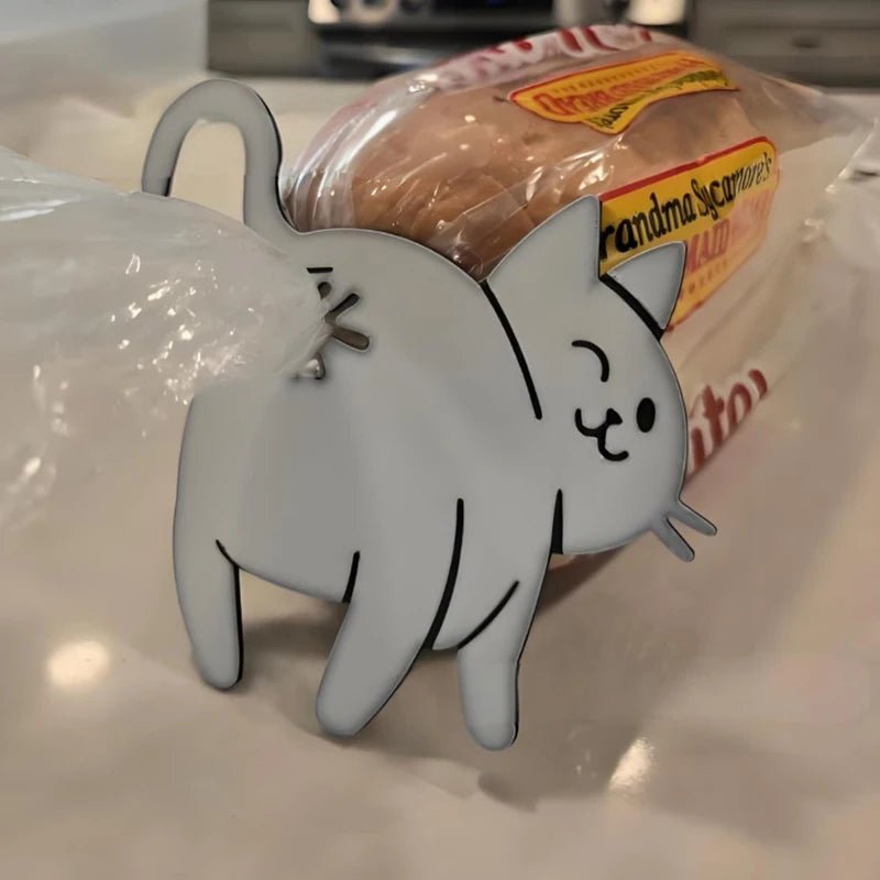 Cat’s Outta the Bag cat butt bread bag clips for kitchen snacks