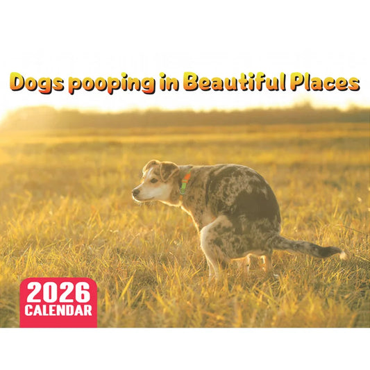 Dogs Pooping in Beautiful Places – 2026 Wall Calendar