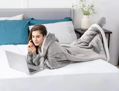 Snuggle Shell Giant Blanket Hoodie – Cozy Oversized Winter Fleece with Sleeves - Let There Be Cute