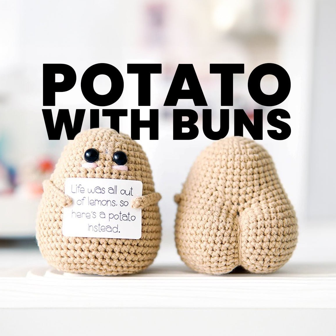 Pocket Positivity Plushie – Handmade Crochet Animal with Uplifting Message - Let There Be Cute