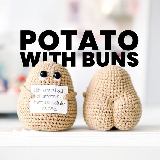 Pocket Positivity Plushie – Handmade Crochet Animal with Uplifting Message - Let There Be Cute