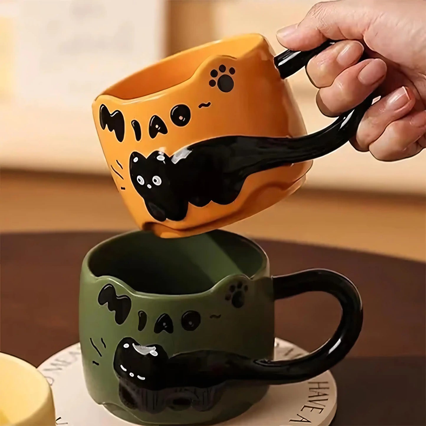 Miao Chaos Stackable Cat Mugs - Let There Be Cute